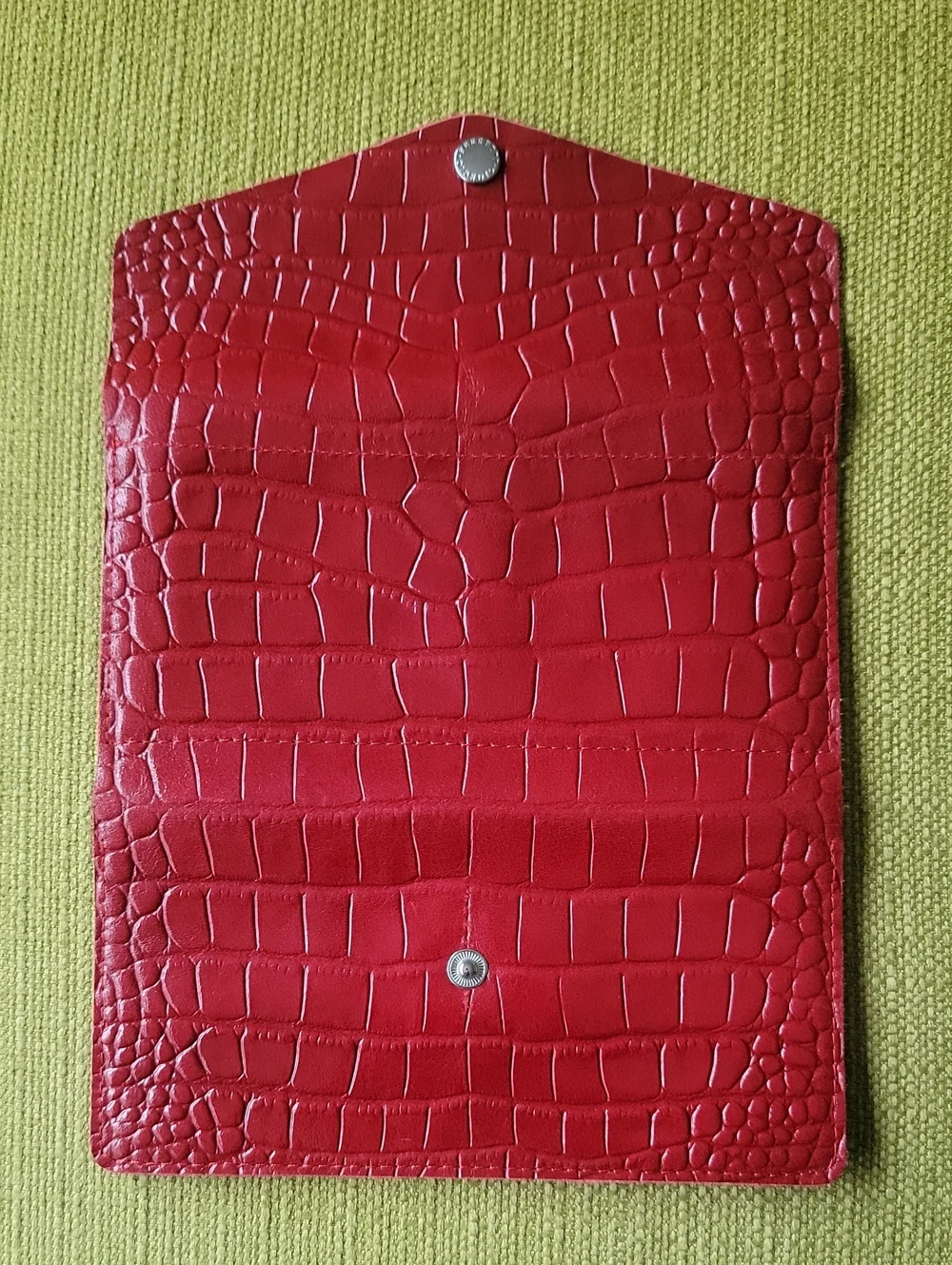 Giorgio Ferretti Red Croc-Embossed Leather Long Wallet - Women Accessories